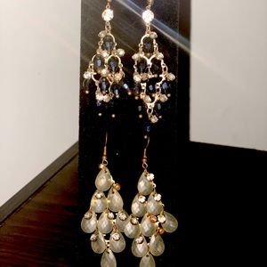 Chandelier Earrings blank and off white by Express